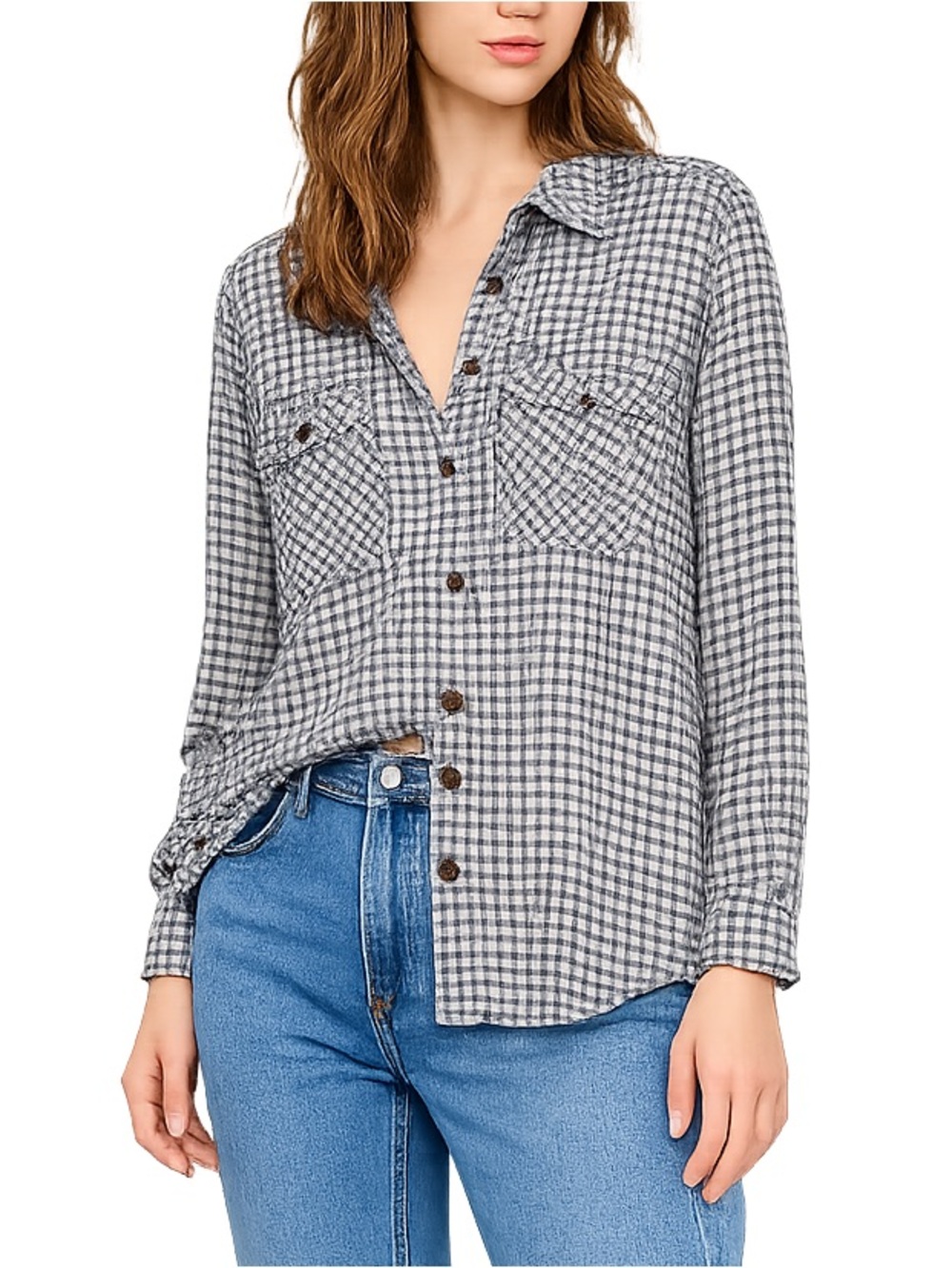 Urban Outfitters BDG black and white
checkered/gingham button-down shirt.
